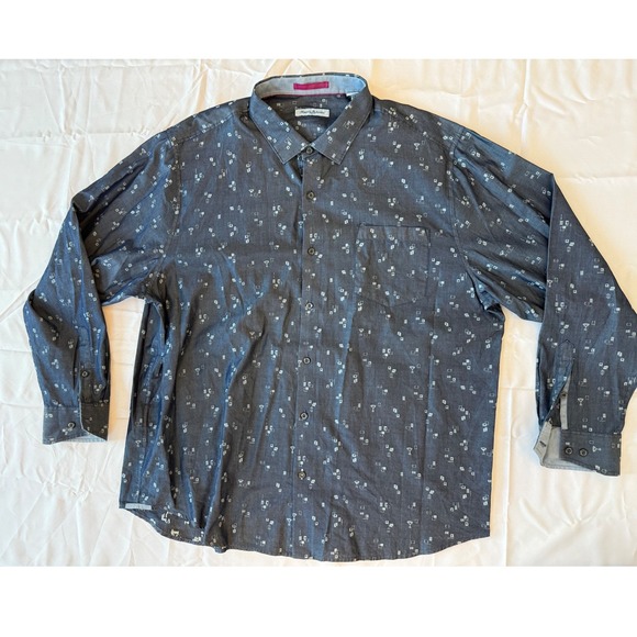 Tommy Bahama Other - Tommy Bahama Mens Button Up Shirt XXL Blue Geometric Long Sleeve Casual Preppy